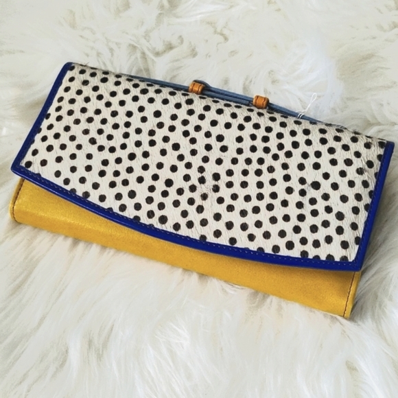 Folklore Couture Handbags - Folklore Couture multicolored leather and calf hair wallet NWT